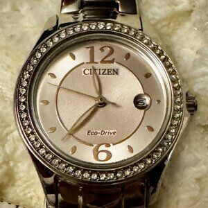 Citizen Ladies Eco-Drive (light powered) Silhouette Crystal dial bracelet watch